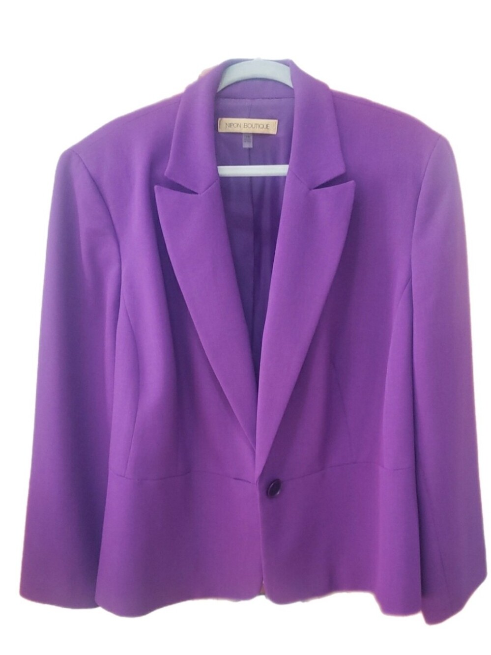 Nipon Boutique Vibrant Purple Tailored Women's Blazer, 18W